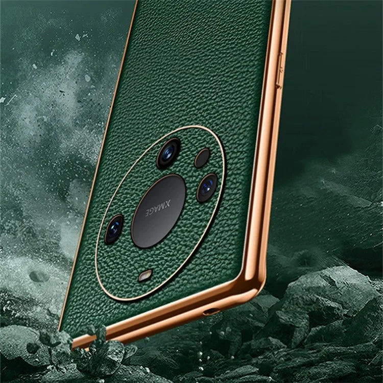 SULADA For Huawei Mate 60 Phone Case Electroplating PU Leather+PC+TPU Back Shell