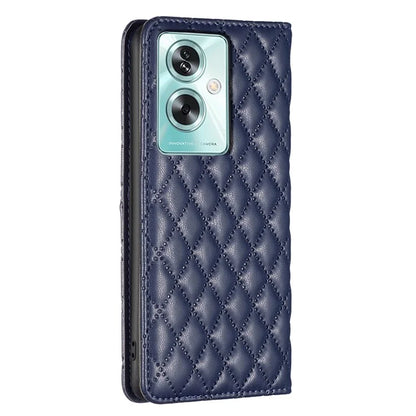 BINFEN COLOR BF16 For Oppo A79 5G / A2 5G Case TPU + PU Leather Rhombus Cell Phone Cover