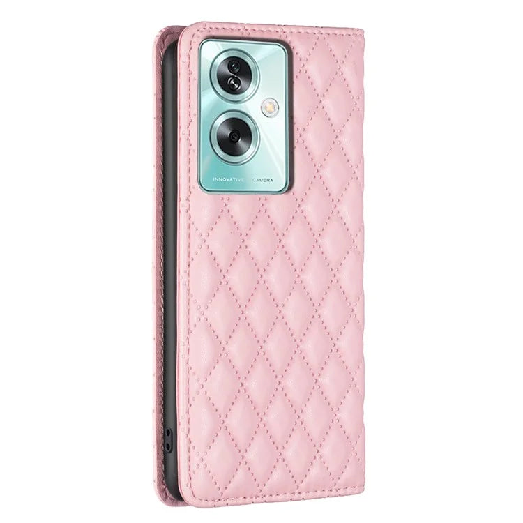 BINFEN COLOR BF16 For Oppo A79 5G / A2 5G Case TPU + PU Leather Rhombus Cell Phone Cover