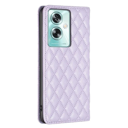 BINFEN COLOR BF16 For Oppo A79 5G / A2 5G Case TPU + PU Leather Rhombus Cell Phone Cover