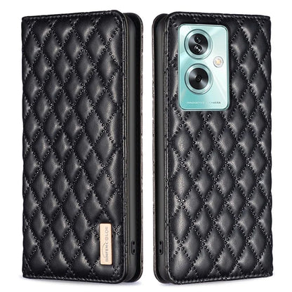 BINFEN COLOR BF16 For Oppo A79 5G / A2 5G Case TPU + PU Leather Rhombus Cell Phone Cover