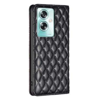 BINFEN COLOR BF16 For Oppo A79 5G / A2 5G Case TPU + PU Leather Rhombus Cell Phone Cover