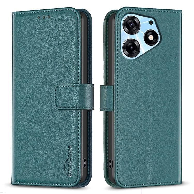 BINFEN COLOR BF17 For Transsion Tecno Spark 10 Pro Phone Case Wallet PU Leather Flip Cover