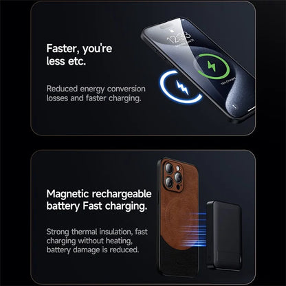 SULADA Magnetic Series for iPhone 15 Pro Max Phone Case Compatible with MagSafe Leather Back Cover