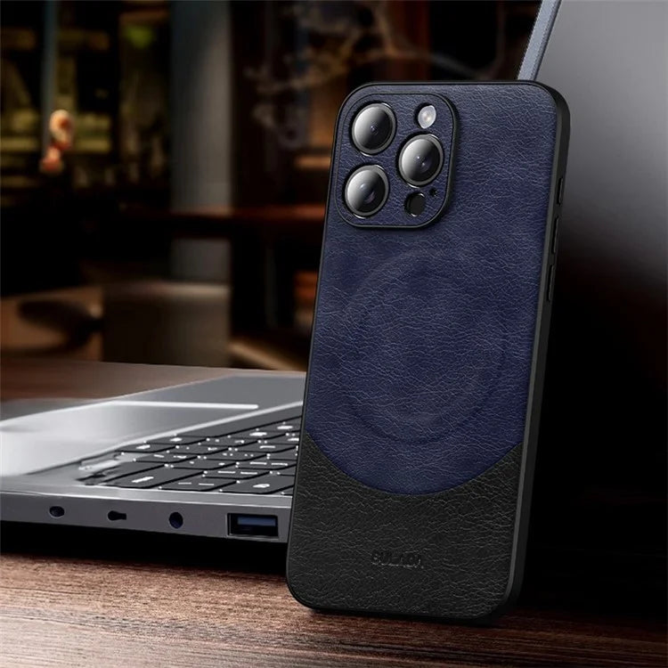 SULADA Magnetic Series for iPhone 15 Pro Max Phone Case Compatible with MagSafe Leather Back Cover