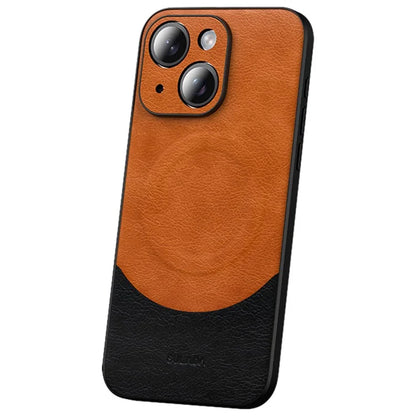 SULADA Magnetic Series for iPhone 15 Plus Phone Case PU Leather Coated PC+TPU Cover