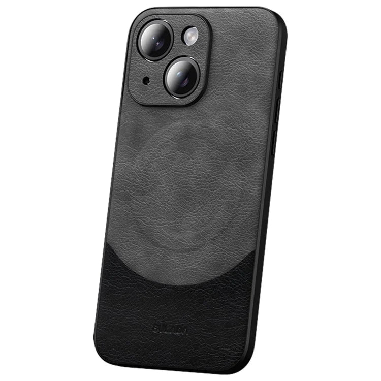 SULADA Magnetic Series for iPhone 15 Plus Phone Case PU Leather Coated PC+TPU Cover