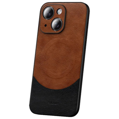 SULADA Magnetic Series for iPhone 15 Leather Back Case Protective Phone Cover Compatible with MagSafe
