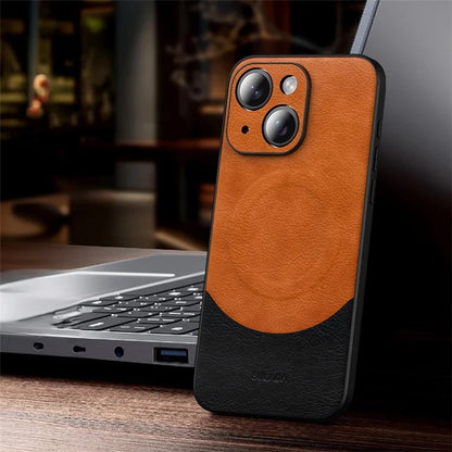 SULADA Magnetic Series for iPhone 15 Leather Back Case Protective Phone Cover Compatible with MagSafe