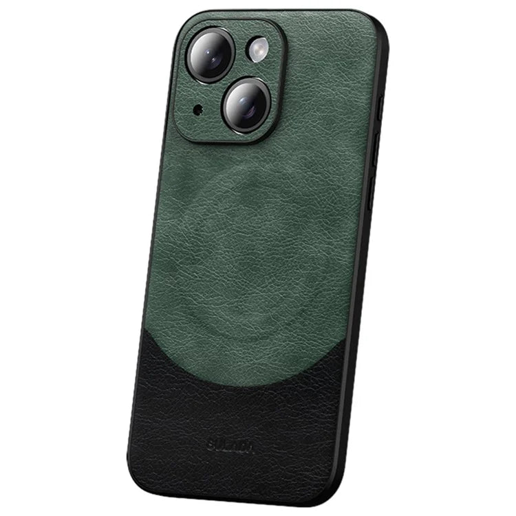 SULADA Magnetic Series for iPhone 15 Leather Back Case Protective Phone Cover Compatible with MagSafe