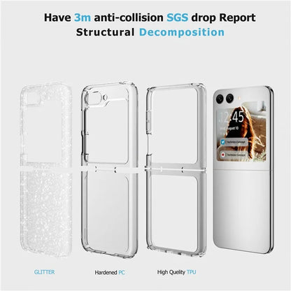 For Samsung Galaxy Z Flip5 5G Glitter Phone Case PC + TPU Protective Cover