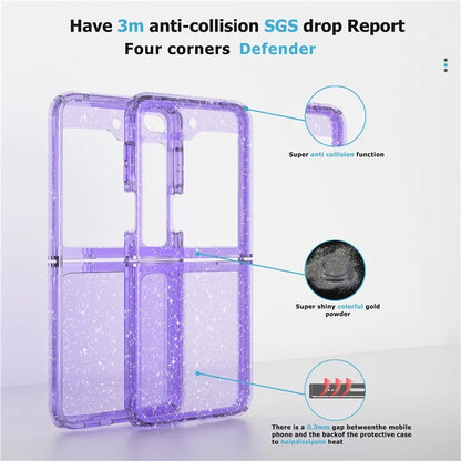 For Samsung Galaxy Z Flip5 5G Glitter Phone Case PC + TPU Protective Cover