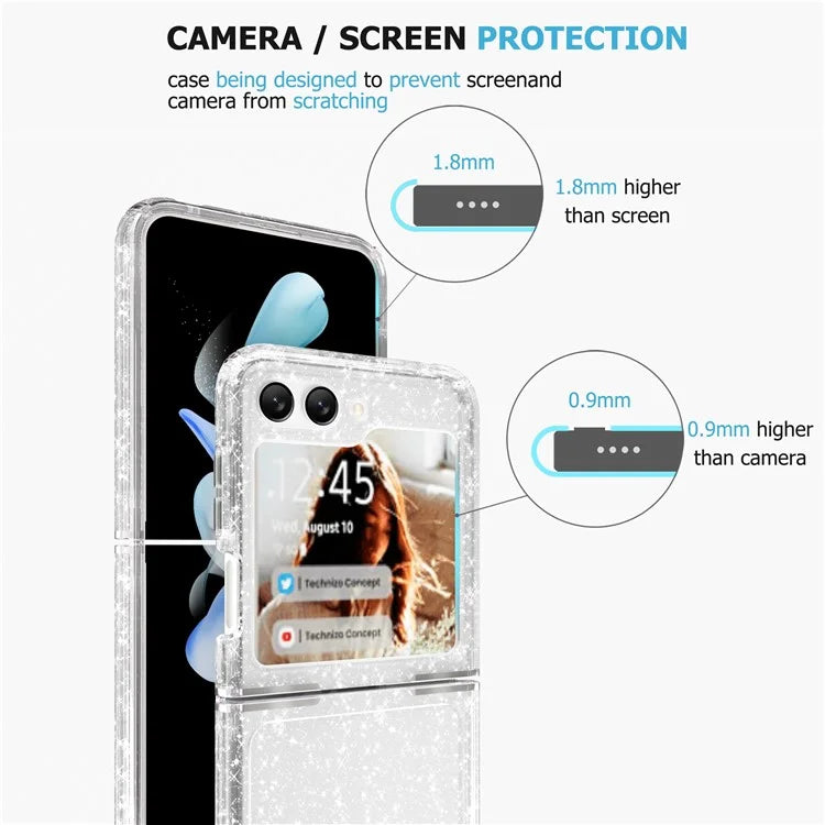For Samsung Galaxy Z Flip5 5G Glitter Phone Case PC + TPU Protective Cover
