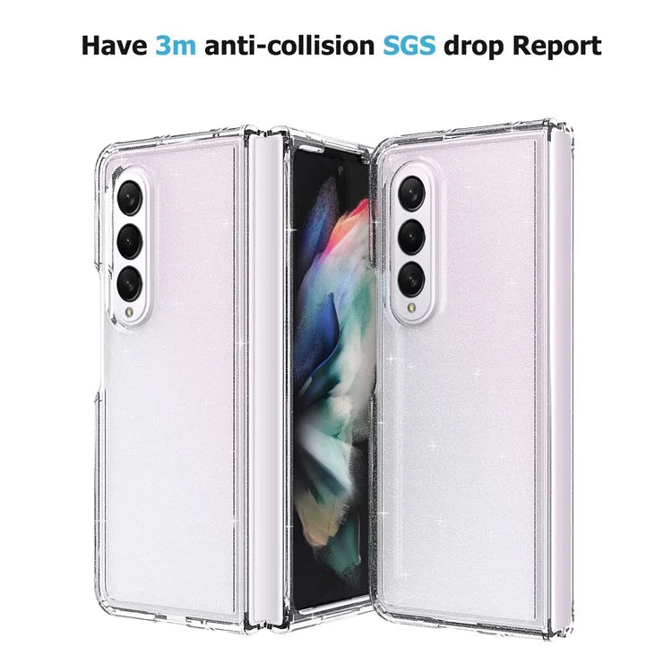 For Samsung Galaxy Z Fold4 5G Folding Phone Case Glitter PC + TPU Cover