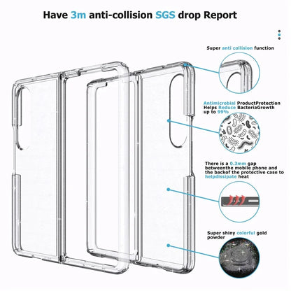 For Samsung Galaxy Z Fold4 5G Folding Phone Case Glitter PC + TPU Cover