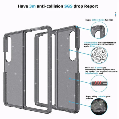 For Samsung Galaxy Z Fold4 5G Folding Phone Case Glitter PC + TPU Cover