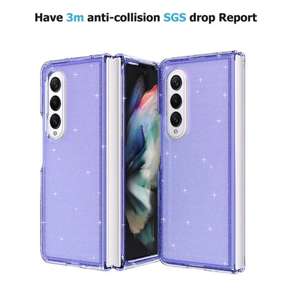 For Samsung Galaxy Z Fold4 5G Folding Phone Case Glitter PC + TPU Cover