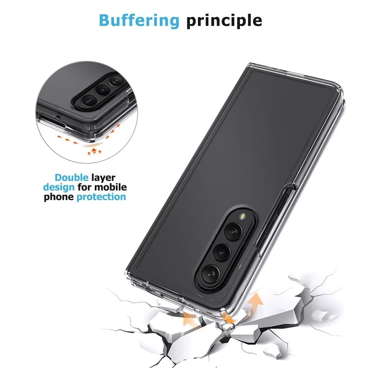 For Samsung Galaxy Z Fold4 5G Case PC+TPU Transparent Protective Phone Cover