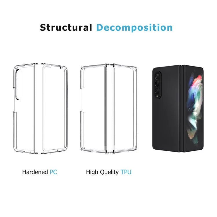 For Samsung Galaxy Z Fold4 5G Case PC+TPU Transparent Protective Phone Cover