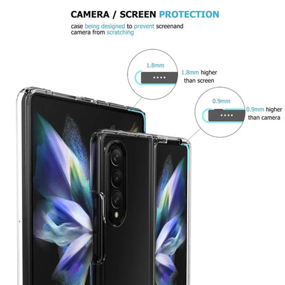 For Samsung Galaxy Z Fold4 5G Case PC+TPU Transparent Protective Phone Cover Pink
