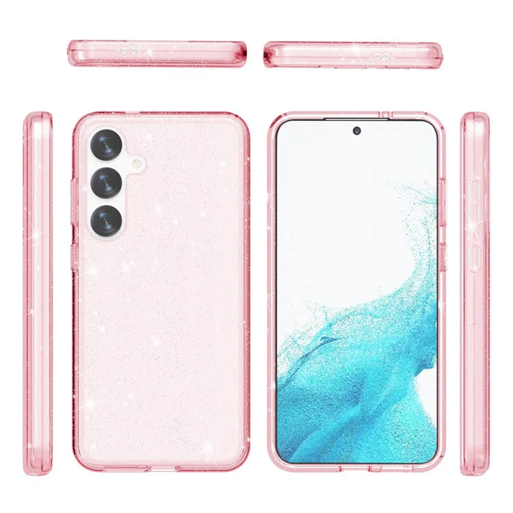For Samsung Galaxy S24+ Case PC + TPU Shiny Glitter Phone Cover