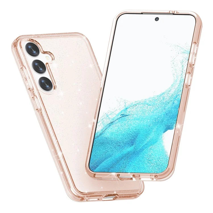 For Samsung Galaxy S24+ Case PC + TPU Shiny Glitter Phone Cover