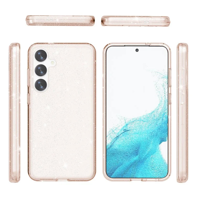 For Samsung Galaxy S24+ Case PC + TPU Shiny Glitter Phone Cover