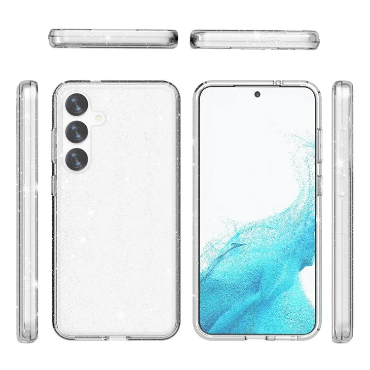 For Samsung Galaxy S24+ Case PC + TPU Shiny Glitter Phone Cover