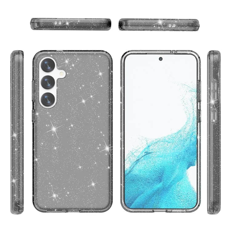 For Samsung Galaxy S24+ Case PC + TPU Shiny Glitter Phone Cover