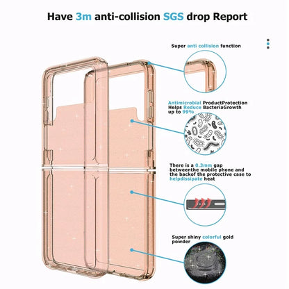 For Samsung Galaxy Z Flip3 5G Case Shiny Glitter PC + TPU Folding Phone Cover