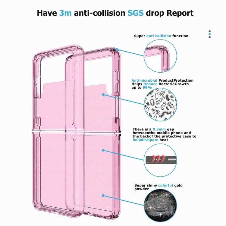 For Samsung Galaxy Z Flip3 5G Case Shiny Glitter PC + TPU Folding Phone Cover