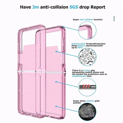 For Samsung Galaxy Z Flip3 5G Case Shiny Glitter PC + TPU Folding Phone Cover