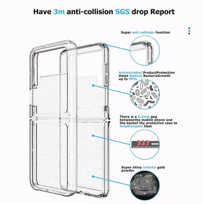For Samsung Galaxy Z Flip3 5G Case Shiny Glitter PC + TPU Folding Phone Cover