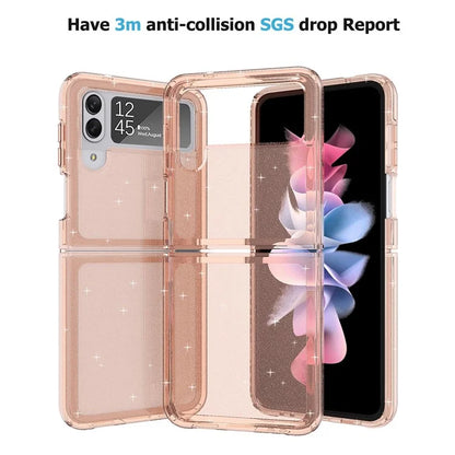 For Samsung Galaxy Z Flip4 5G Case Sparkly Glitter PC + TPU Phone Cover
