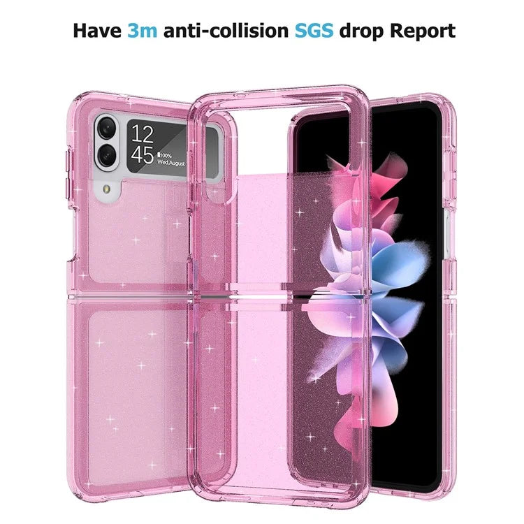 For Samsung Galaxy Z Flip4 5G Case Sparkly Glitter PC + TPU Phone Cover