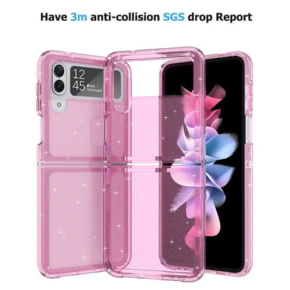 For Samsung Galaxy Z Flip4 5G Case Sparkly Glitter PC + TPU Phone Cover