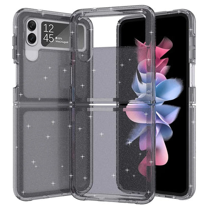 For Samsung Galaxy Z Flip4 5G Case Sparkly Glitter PC + TPU Phone Cover
