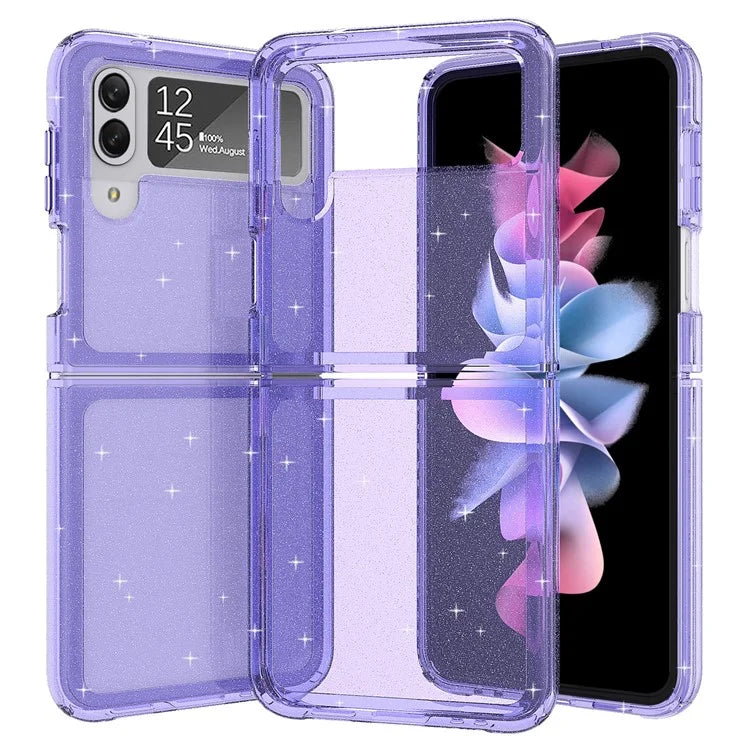 For Samsung Galaxy Z Flip4 5G Case Sparkly Glitter PC + TPU Phone Cover