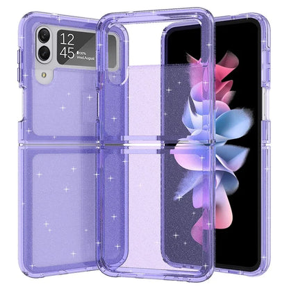 For Samsung Galaxy Z Flip4 5G Case Sparkly Glitter PC + TPU Phone Cover
