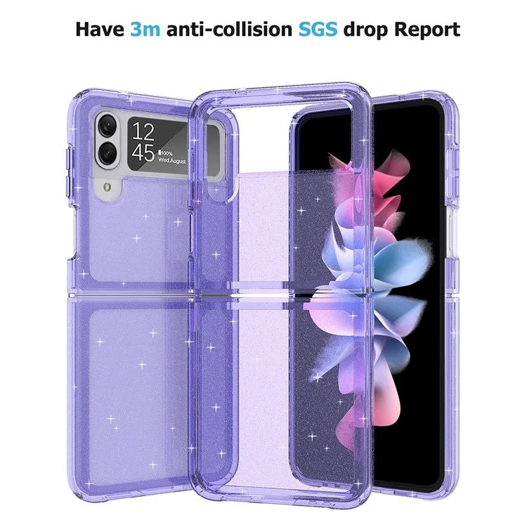 For Samsung Galaxy Z Flip4 5G Case Sparkly Glitter PC + TPU Phone Cover