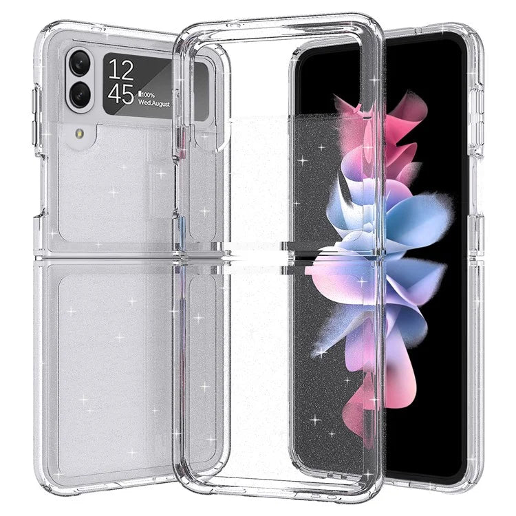 For Samsung Galaxy Z Flip4 5G Case Sparkly Glitter PC + TPU Phone Cover