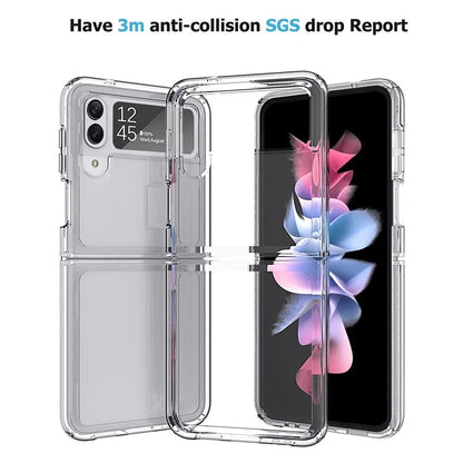 For Samsung Galaxy Z Flip3 5G Case PC+TPU Anti-scratch Transparent Phone Cover
