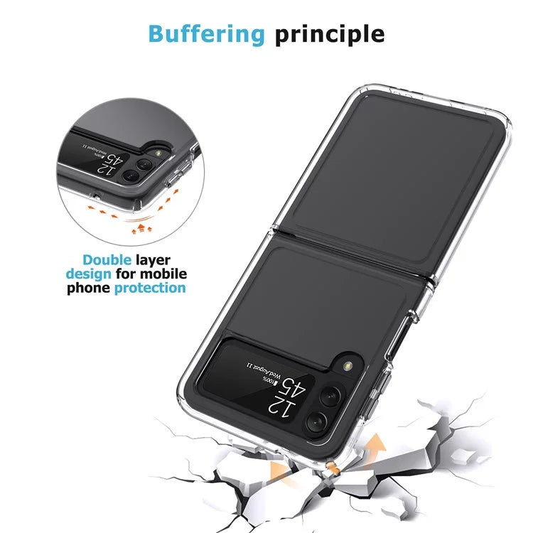 For Samsung Galaxy Z Flip3 5G Case PC+TPU Anti-scratch Transparent Phone Cover