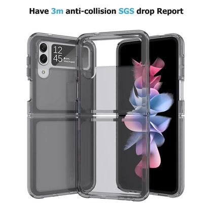 For Samsung Galaxy Z Flip3 5G Case PC+TPU Anti-scratch Transparent Phone Cover Black