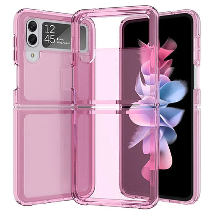 For Samsung Galaxy Z Flip3 5G Case PC+TPU Anti-scratch Transparent Phone Cover Pink