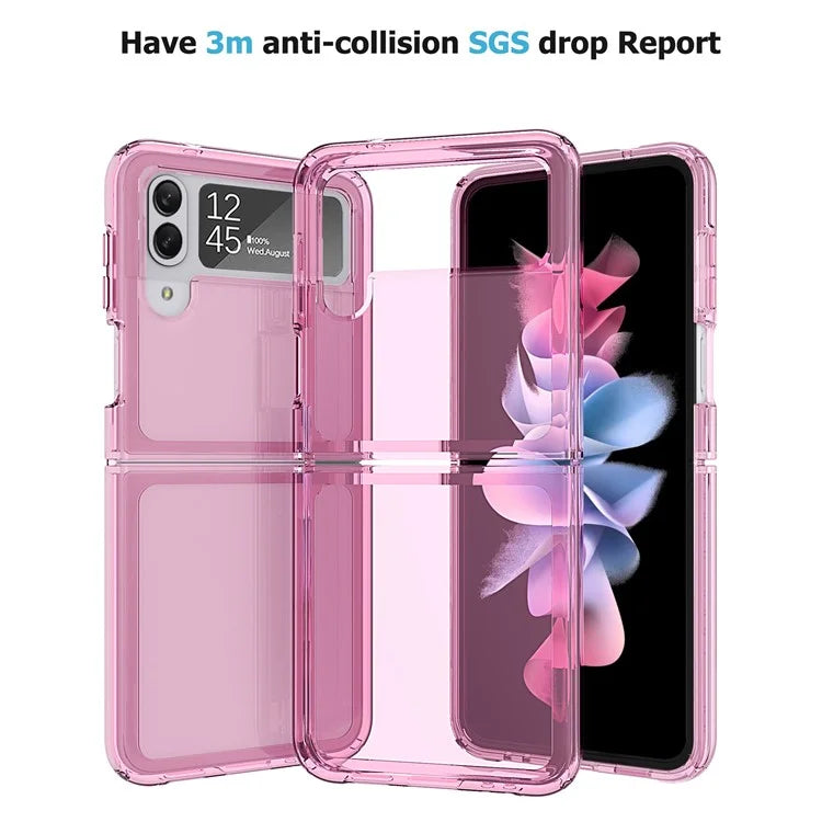 For Samsung Galaxy Z Flip3 5G Case PC+TPU Anti-scratch Transparent Phone Cover Pink
