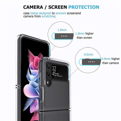 For Samsung Galaxy Z Flip3 5G Case PC+TPU Anti-scratch Transparent Phone Cover Pink