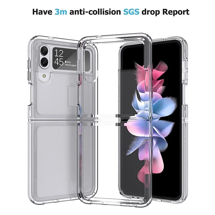 For Samsung Galaxy Z Flip4 5G Clear Case PC+TPU Folding Phone Cover