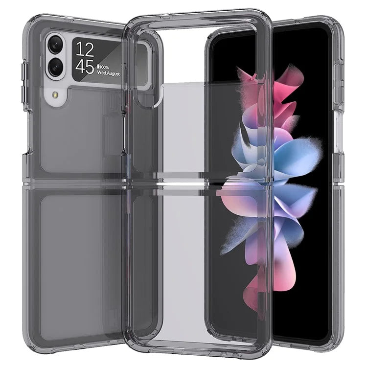 For Samsung Galaxy Z Flip4 5G Clear Case PC+TPU Folding Phone Cover Black