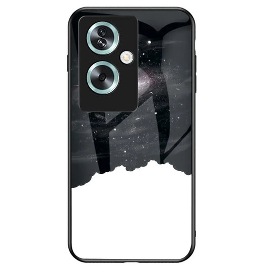 For Oppo A79 5G / A2 5G Phone Case Starry Sky Pattern Tempered Glass Cover